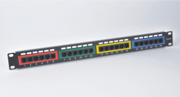 UTP Cat.5e Patch Panel 24 port,Krone & 110 Dual IDC 19\" 1U