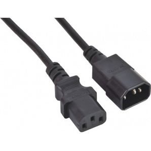 Computer power cord plug IEC 60320 C14 to C13 extension cable