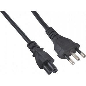 Italy to C5 power cord CEI 23-16 Italy 3 pin plug to IEC C5 with H05VV-F 0.75mm black
