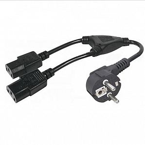 Y splitter power cord EU to dual IEC C13