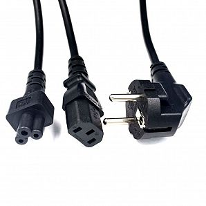 Power Adapter Cable , EU Plug 3-Prong Male Plug to C13 +C5 Female AC Power Cable Cord