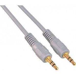 Audio 3.5mm Stero Cable male to male grey color Gold plate