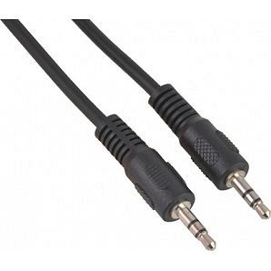 Audio 3.5mm Stero Cable male to male black color nickel plate