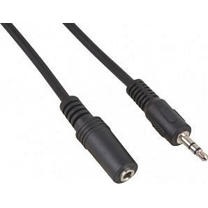 3.5mm stero cable Cable male to female black color nickel plate