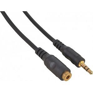 Audio 3.5mm Stero Cable male to female black color Gold plate