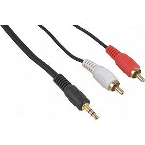 RCA to Audio cable male to male black color gold plate