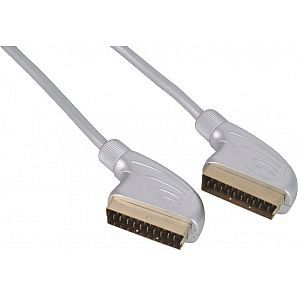 Scart cable male to male silver color