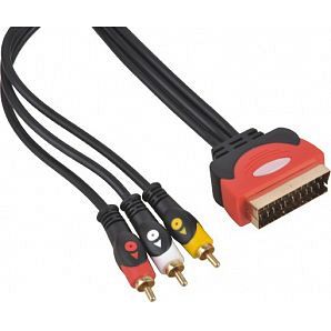 Scart cable to 3 RCA male to male double color