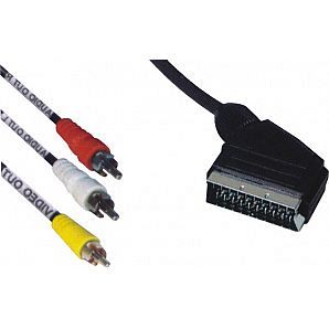 Low price Scart cable to 3 RCA male to male